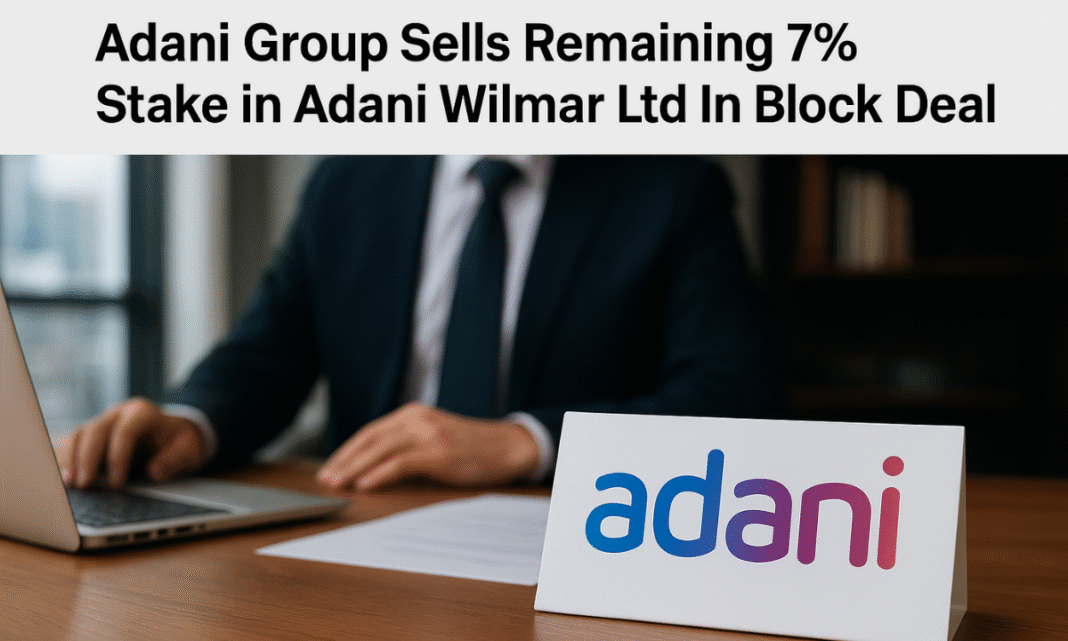 Adani Group Sells Remaining 7% Stake in Adani Wilmar