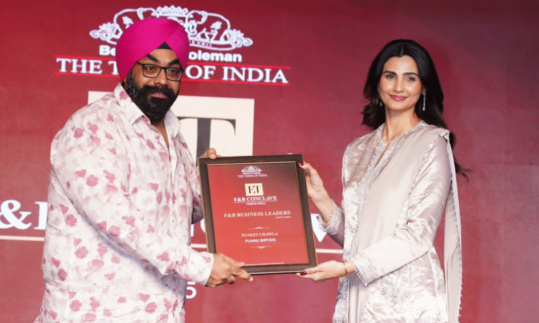 Punnu Biryani Wins ET F&B Leader Award in North India